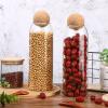 2 Piece Cork Glass Jars with Cork Lid Storage Jar Container with Ball Round Bottles Canisters with Airtight Seal Wooden Lid(1300 ML) view 2