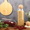 2 Piece Cork Glass Jars with Cork Lid Storage Jar Container with Ball Round Bottles Canisters with Airtight Seal Wooden Lid(1300 ML) view 3