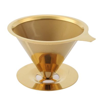 Stainless Steel tita nium Gold Pour Over Coffee Dripper , Pour Over Coffee Dripper , Paperless Reusable Single Cup Coffee Maker with Cup Stand and Handle , Pour Over Coffee Dripper , Stainless Steel T