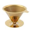 Stainless Steel tita nium Gold Pour Over Coffee Dripper , Pour Over Coffee Dripper , Paperless Reusable Single Cup Coffee Maker with Cup Stand and Handle , Pour Over Coffee Dripper , Stainless Steel T view 1
