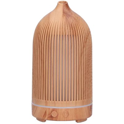 Pilipane Mini Hollow Humidifier with Night Light, USB Powered Aroma Diffuser, 5V, Light Wood Grain, for Bedroom Office Room House, 200ml, 35db Silent, 20-40m