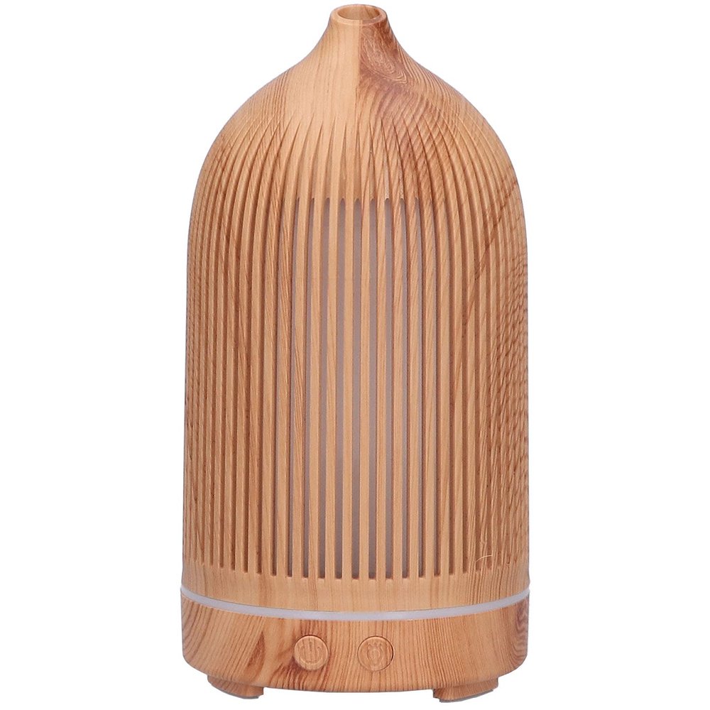 Pilipane Mini Hollow Humidifier with Night Light, USB Powered Aroma Diffuser, 5V, Light Wood Grain, for Bedroom Office Room House, 200ml, 35db Silent, 20-40m