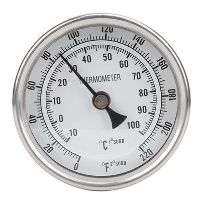 1/2" NPT Stainless Steel Metal Dial Pot Thermometer Cheese Meat Cooking Baking Thermometer for Brewing Beer Turkey BBQ , Brewing Beer Thermometer , Brewing Beer Thermometer , 1/2" NPT Stainless Stee