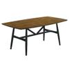 Furniture of America Kapok Solid Wood Rectangle Dining Table in Oak and Black view 1