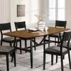 Furniture of America Kapok Solid Wood Rectangle Dining Table in Oak and Black view 2