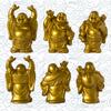 Addune Set of 6 Laughing Happy Buddha Statue Resin Figurines Feng Shui for Luck Wealth Good Gift and Collection (2.5in, Gold) view 4