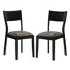 Furniture of America Kapok Wood Padded Dining Chair in Black and Gray (Set of 2) view 1