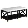 Furniture of America Tally 48.5" Wide Wood Bench with Removable Cream Cushion view 1