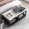 Furniture of America Tally 48.5" Wide Wood Bench with Removable Cream Cushion view 2