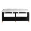 Furniture of America Tally 48.5" Wide Wood Bench with Removable Cream Cushion view 4