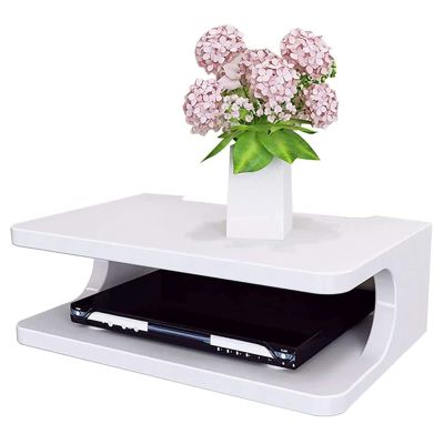 DONGYUE TV Set Top Box Rack Wall-Mounted Punch-Free Bedroom Living Room TV Wall Set-top Box Rack Router Storage Bedside Projector Wall-Mounted Rack