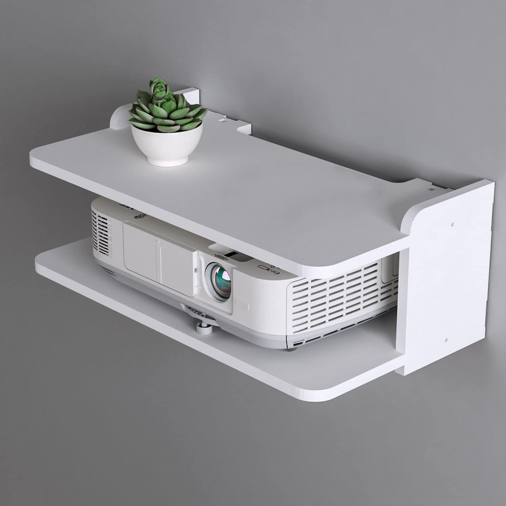 2 Tiers Mini Set-top Box Router Shelf, Double-Sided Use Wall Mounted TV Cabinet, Perfect for PS4/Cable Box/DVD Players/Game Console Streaming Media Equipment