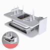 2 Tiers Mini Set-top Box Router Shelf, Double-Sided Use Wall Mounted TV Cabinet, Perfect for PS4/Cable Box/DVD Players/Game Console Streaming Media Equipment view 3