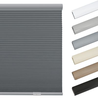Keego Blackout Cordless Window Shades Blinds for Windows-Matching Color Top Box Window Blinds & Shades for Home Kitchen Bedroom Office (Blue Haze 100% Blackout, 62" W x 64" H)