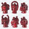 Addune Set of 6 Laughing Happy Buddha Statue Resin Figurines Feng Shui for Luck Wealth Good Gift and Collection (2.5in, Dark Red) view 2