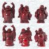 Addune Set of 6 Laughing Happy Buddha Statue Resin Figurines Feng Shui for Luck Wealth Good Gift and Collection (2.5in, Dark Red) view 4