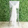 Balsa Circle 50 White Premium Curly Chiffon Chair Cover Caps with Sashes for Wedding Party Ceremony Reception Decorations Washable Elegant Chair Decor view 1