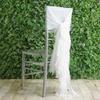 Balsa Circle 50 White Premium Curly Chiffon Chair Cover Caps with Sashes for Wedding Party Ceremony Reception Decorations Washable Elegant Chair Decor view 2
