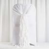Balsa Circle 50 White Premium Curly Chiffon Chair Cover Caps with Sashes for Wedding Party Ceremony Reception Decorations Washable Elegant Chair Decor view 3