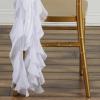 Balsa Circle 50 White Premium Curly Chiffon Chair Cover Caps with Sashes for Wedding Party Ceremony Reception Decorations Washable Elegant Chair Decor view 4