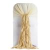 Balsa Circle 50 Champagne Premium Curly Chiffon Chair Cover Caps with Sashes for Wedding Party Ceremony Reception Decorations Washable Elegant Chair Decor view 4