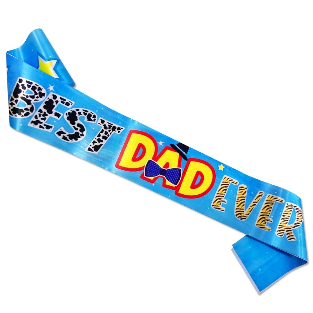 WLWLGLUCK Best Dad Ever Gift - Satin Sash, Birthday Sash for Dad, Father's Day Sash, Anniversary, Birthday, Father's Day Party Supplies Gifts and Decorations Birthday Party Sash