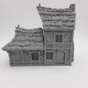 Small House - HERO Creations - 1:28 - RPG - Dungeons and Dragons - DND - Pathfinder - Lord of the Ring - Figurine Miniature (Gray/Unpainted) (Tatched Roof) view 1