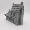 Small House - HERO Creations - 1:28 - RPG - Dungeons and Dragons - DND - Pathfinder - Lord of the Ring - Figurine Miniature (Gray/Unpainted) (Tatched Roof) view 2