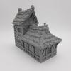 Small House - HERO Creations - 1:28 - RPG - Dungeons and Dragons - DND - Pathfinder - Lord of the Ring - Figurine Miniature (Gray/Unpainted) (Tatched Roof) view 4