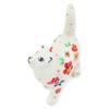 Polmedia Polish Pottery Cat Figurine UNIKAT - Pink Divinity Pattern Handmade in Boleslawiec Poland by Ceramika Artystyczna + Certificate of Authenticity view 1