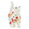 Polmedia Polish Pottery Cat Figurine UNIKAT - Pink Divinity Pattern Handmade in Boleslawiec Poland by Ceramika Artystyczna + Certificate of Authenticity view 2