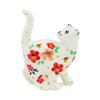 Polmedia Polish Pottery Cat Figurine UNIKAT - Pink Divinity Pattern Handmade in Boleslawiec Poland by Ceramika Artystyczna + Certificate of Authenticity view 3