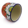 Polmedia Polish Pottery Tumbler UNIKAT - Sweet Red Petals Pattern Handmade in Boleslawiec Poland by Ceramika Artystyczna + Certificate of Authenticity view 2