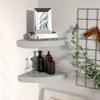 CHARMMA Floating Corner Shelves 2 pcs Gray 9.8"x9.8"x1.5" MDF-1.8KG view 1