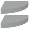 CHARMMA Floating Corner Shelves 2 pcs Gray 9.8"x9.8"x1.5" MDF-1.8KG view 2