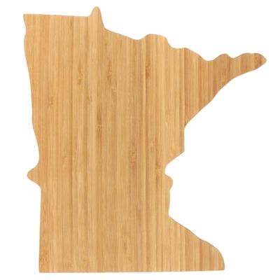 BambooMN Minnesota Silhouette Bamboo Serving and Cutting Board - 10 Units - 10.75" x 10.45" x 0.6"
