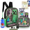 Minecraft Backpack and Lunch Box Set - Bundle of School Supplies with Backpack, Lunch Bag, Water Bottle, Stickers, and More for Kids view 1