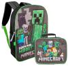 Minecraft Backpack and Lunch Box Set - Bundle of School Supplies with Backpack, Lunch Bag, Water Bottle, Stickers, and More for Kids view 2