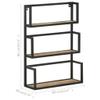 CHARMMA Wall Shelf 23.6"x7.9"x33.5" Rough Mango Wood-16.3KG view 2