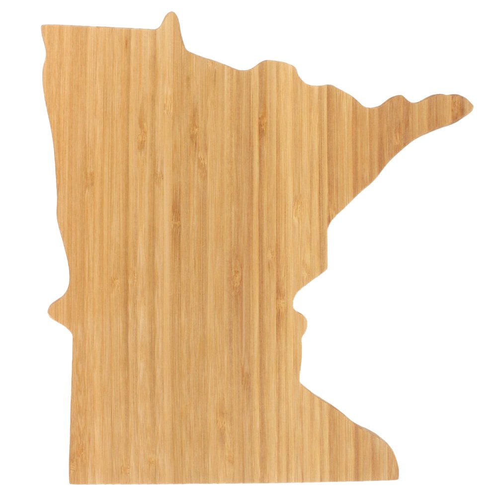 BambooMN Minnesota Silhouette Bamboo Serving and Cutting Board - 2 Units - 10.75" x 10.45" x 0.6"