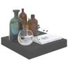 CHARMMA Floating Shelves Wall Mounted, Rustic Wood Wall Shelves for Bedroom, Bathroom, Living Room, Kitchen, Laundry Room Storage & Decoration, Set of 2 High Gloss Gray 9.1"x9.3"x1.5" MDF view 3