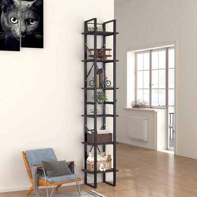 CHARMMA Bookcases and Bookshelves, 6 Tiers Industrial Bookshelf, Large Etagere Bookshelf Open Display Shelves with Metal Frame for Living Room Bedroom Home Office,15.7"x11.8"x82.7",Gray