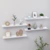 CHARMMA Wall Shelves 4 pcs High Gloss White 23.6"x3.5"x1.2"-2.35KG view 1
