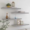 CHARMMA Floating Shelves Wall Mounted, Rustic Wood Wall Shelves for Bedroom, Bathroom, Living Room, Kitchen, Laundry Room Storage & Decoration, Set of 4 Concrete Gray 31.5"x9.3"x1.5" MDF view 1