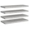 CHARMMA Floating Shelves Wall Mounted, Rustic Wood Wall Shelves for Bedroom, Bathroom, Living Room, Kitchen, Laundry Room Storage & Decoration, Set of 4 Concrete Gray 31.5"x9.3"x1.5" MDF view 2