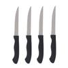 4-Piece Steak Knife Set with Soft Grip & Black Handles view 1