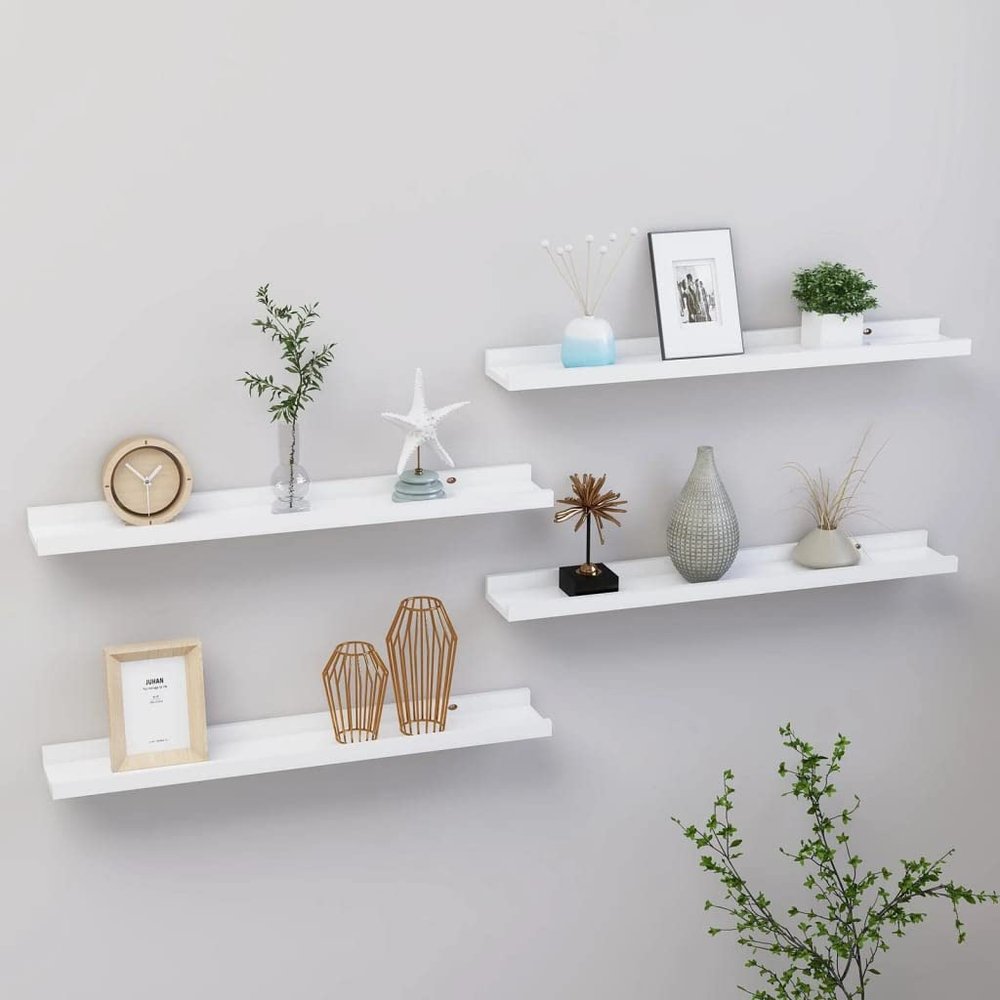 CHARMMA Wall Shelves 4 pcs White 23.6"x3.5"x1.2"-2.35KG