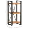 CHARMMA 3-Tier Bookcase 15.7"x11.8"x31.5" Solid Acacia Wood-11KG view 2