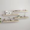 CHARMMA Floating Shelves Wall Mounted, Rustic Wood Wall Shelves for Bedroom, Bathroom, Living Room, Kitchen, Laundry Room Storage & Decoration, Set of 4 Oak 31.5"x9.3"x1.5" MDF view 1