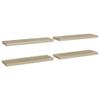 CHARMMA Floating Shelves Wall Mounted, Rustic Wood Wall Shelves for Bedroom, Bathroom, Living Room, Kitchen, Laundry Room Storage & Decoration, Set of 4 Oak 31.5"x9.3"x1.5" MDF view 2